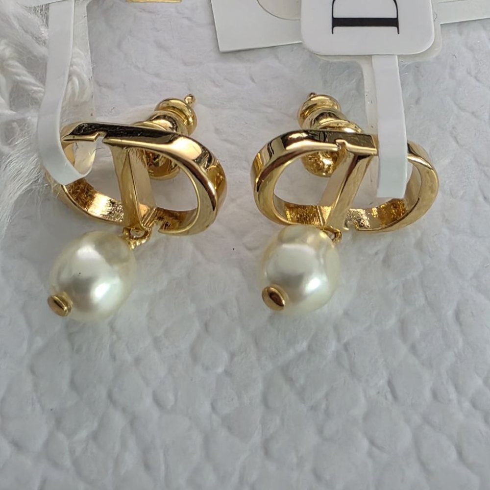 Gold and Pearl Earrings